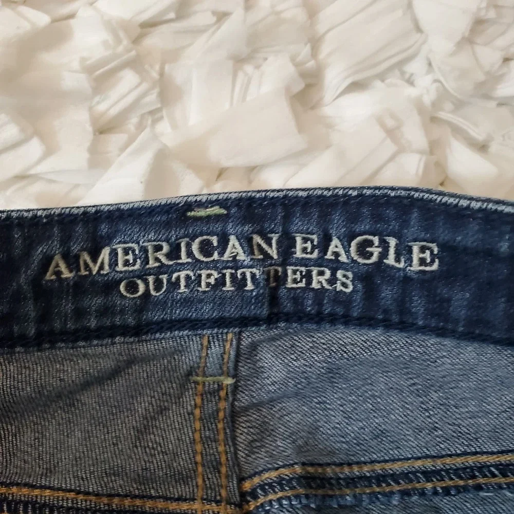 American Eagle | Star Graphic Jeans Skinny Stretch Frayed Hem Women's Size 6 - Picture 11 of 16